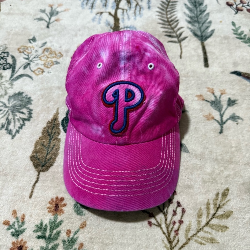 Phillies baseball Pink Tie-Dye Baseball Cap